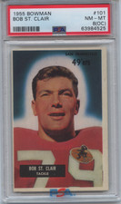 1955 Bowman #101 Bob St. Clair RC Rookie Card PSA 8 (OC) - HOFer. rookie card picture