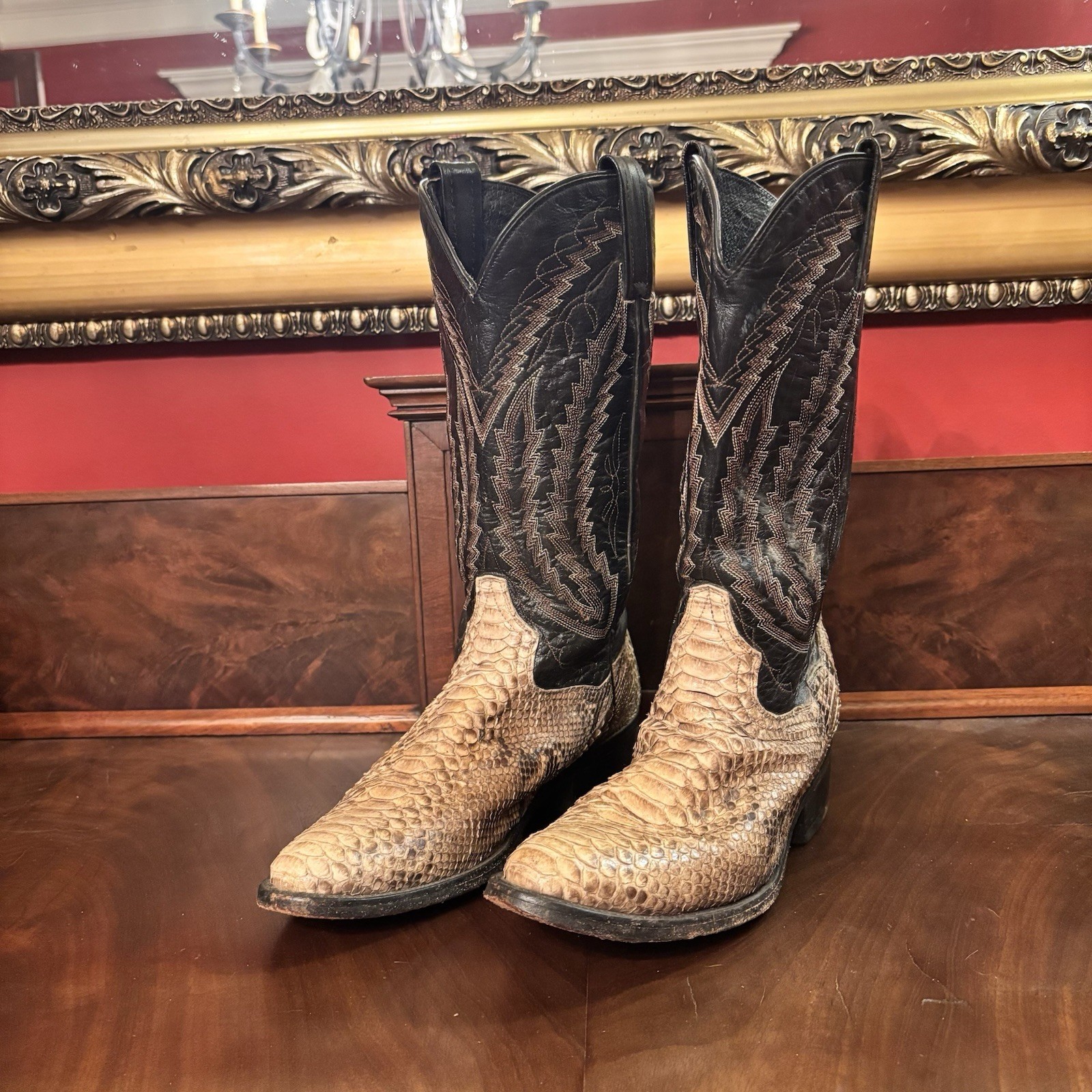 Dan Post Men’s Python Snakeskin Western Boots Bro… - image 1