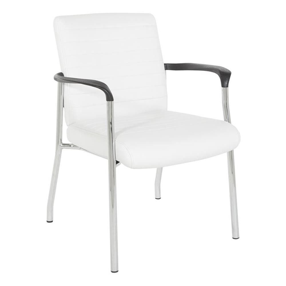 In White Faux Leather With Chrome Frame
