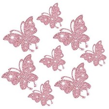 8 Pcs Bling Butterfly Car Decals Women Crystal Rhinestone Shiny Butterfly