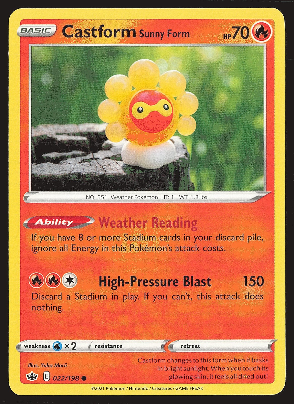 SWSH06: Chilling Reign Castform Sunny Form #022/198 Common Pokemon Card