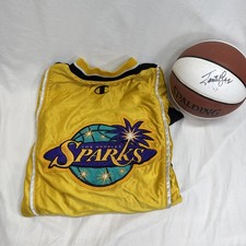 WNBA LA Sparks Warm-Up Top Jantel Lavender, Autographed Basketball
