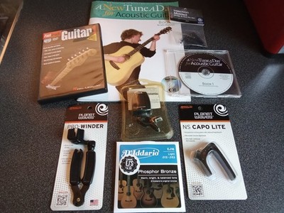 GITARRE RESTPOSTEN DADdario SAITEN PLANET WAVES PRO WINDER CAPO LITE ROM TUNER BUCH