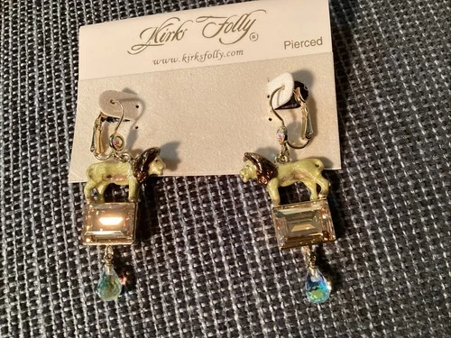 Kirks Folly Lion Dangle Earrings  For Pierced Earrings