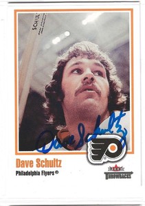 DAVE SCHULTZ SIGNED 2002-03 FLEER THROWBACKS CARD AUTOGRAPH