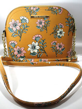 Borsa a tracolla Steve Madden, catena e tracolla floreale gialla, logo, media