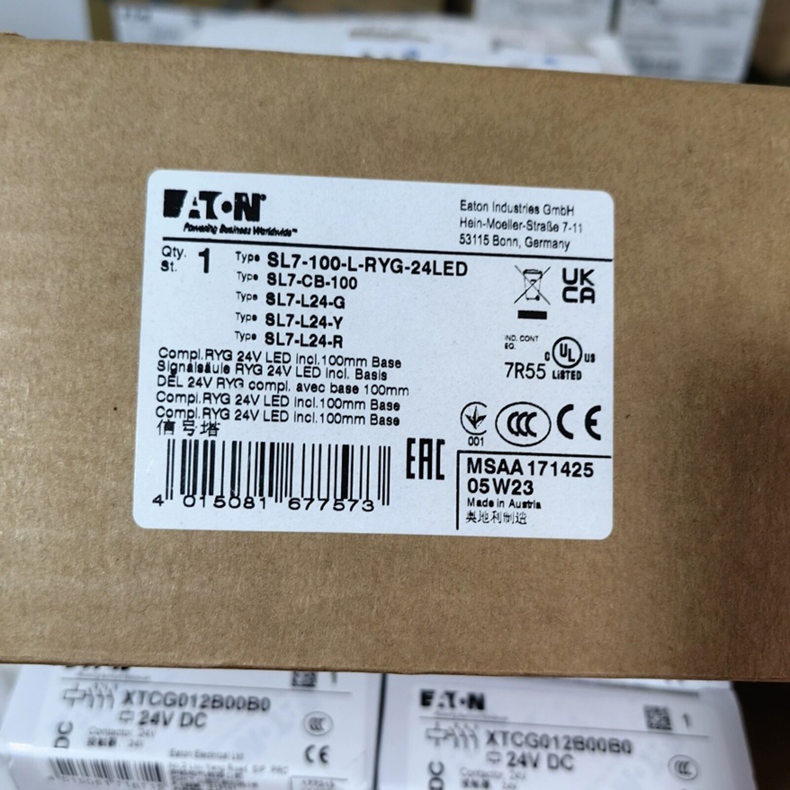 1pc     SL7-100-L-RYG-24LED New Three color alarm light Fast Ship *vb