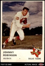 1961 Fleer #202 Johnny Robinson Texans (Chiefs) RC HOF LSU 5 - EX