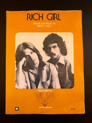 1976 HALL & OATES ''RICH GIRL'' SHEET MUSIC [PIANO VOCAL GUITAR CHORDS]