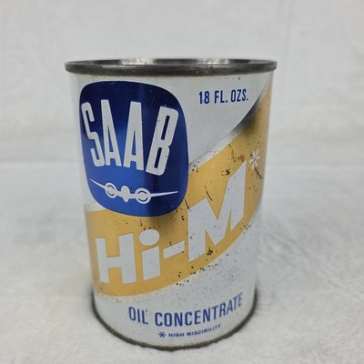 Vintage Saab Hi-M Oil Concentrate Full Can 18 Oz 1966 Automotive Collectible