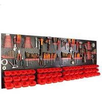 Botle® Werkzeugwand Metall, 56 Stapelboxen Wandregal Werkzeughalter 110-Tlg Set