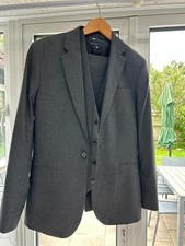 Mens Grey Suit 3 piece  with chest size 38R