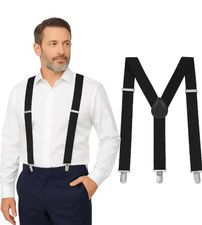 Man of Men Y Back Suspenders Black Style 10263