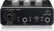 Behringer U-PHORIA UM2 USB 2x2 Audio Interface Guitar / Bass F/S w/Tracking NEW