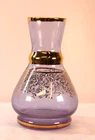 VTG Ferro & Lazzarini Amethyst and 24k gold gilt Murano Glass Bud Vase 4.5”