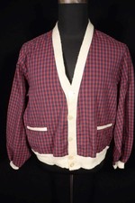 Rare Vintage 1950's McGregor Red  Blue Plaid Cotton Casual Jacket Size Large