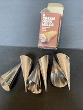 6 Fox Run Cream Horn Molds, Tinplate Forms