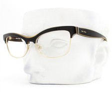 Miu Miu Eyeglasses Glasses VMU 05M KAY-1O1 Glossy Black on Gold 54mm with Pouch