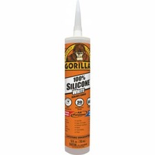  12 -Gorilla 10 Oz 100 Silicone Sealant,White. Kitchen, Bath, Window,etc.108318