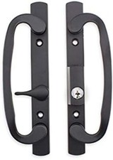 Legacy Glass Sliding Door Handle Bronze, KEYED with Offset THUMBTURN, Weiser Key