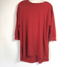 Athleta Womens Inspire Top Red Tunic Tee Relaxed Active