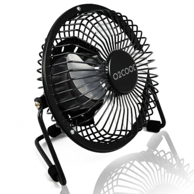 O2COOL 4'' USB Personal Desk Fan   Portable Mini Table Cooling Fan - Black