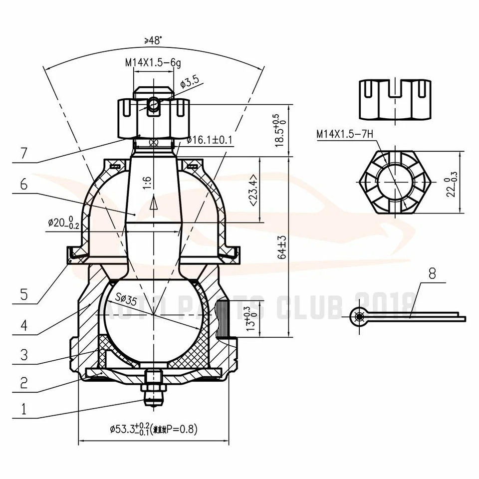 14x Inner Tie Rod Ends Ball Joints Center Link For 1978-1987 Oldsmobile Cutlass Foto 2 de 4