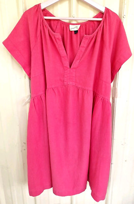 Universal Thread Women's Dress XXL Peachy Rose Short Sleeve V-neck Pullover Empi