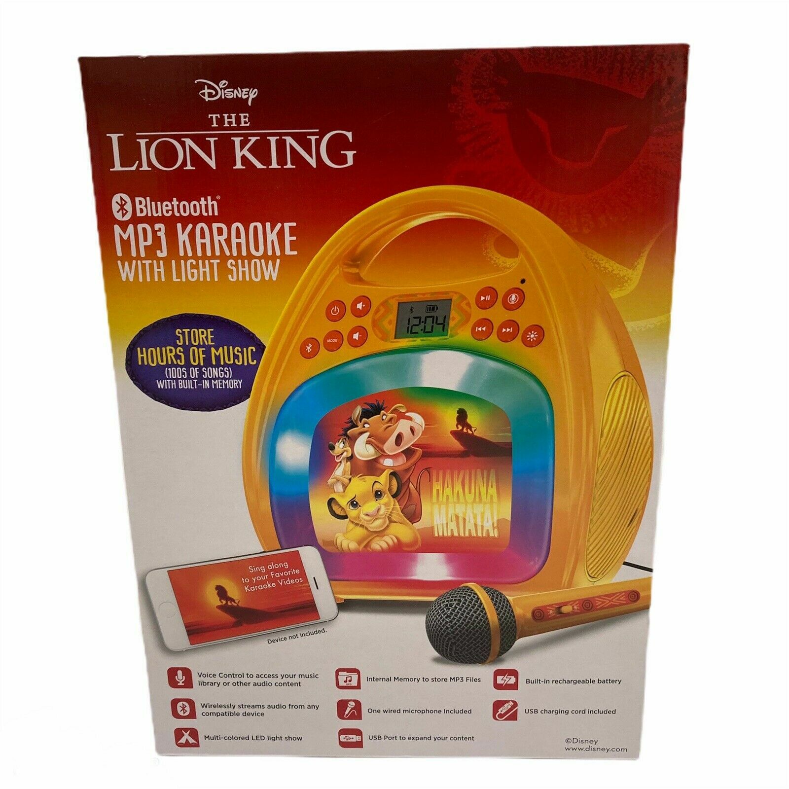 Disney Lion King Bluetooth Mp3 Karaoke Machine With Lights for sale