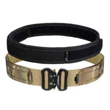 Tactical Laser Cut MOLLE Waist Belt Quick Release Metal Buckle 2 Layer Waistband