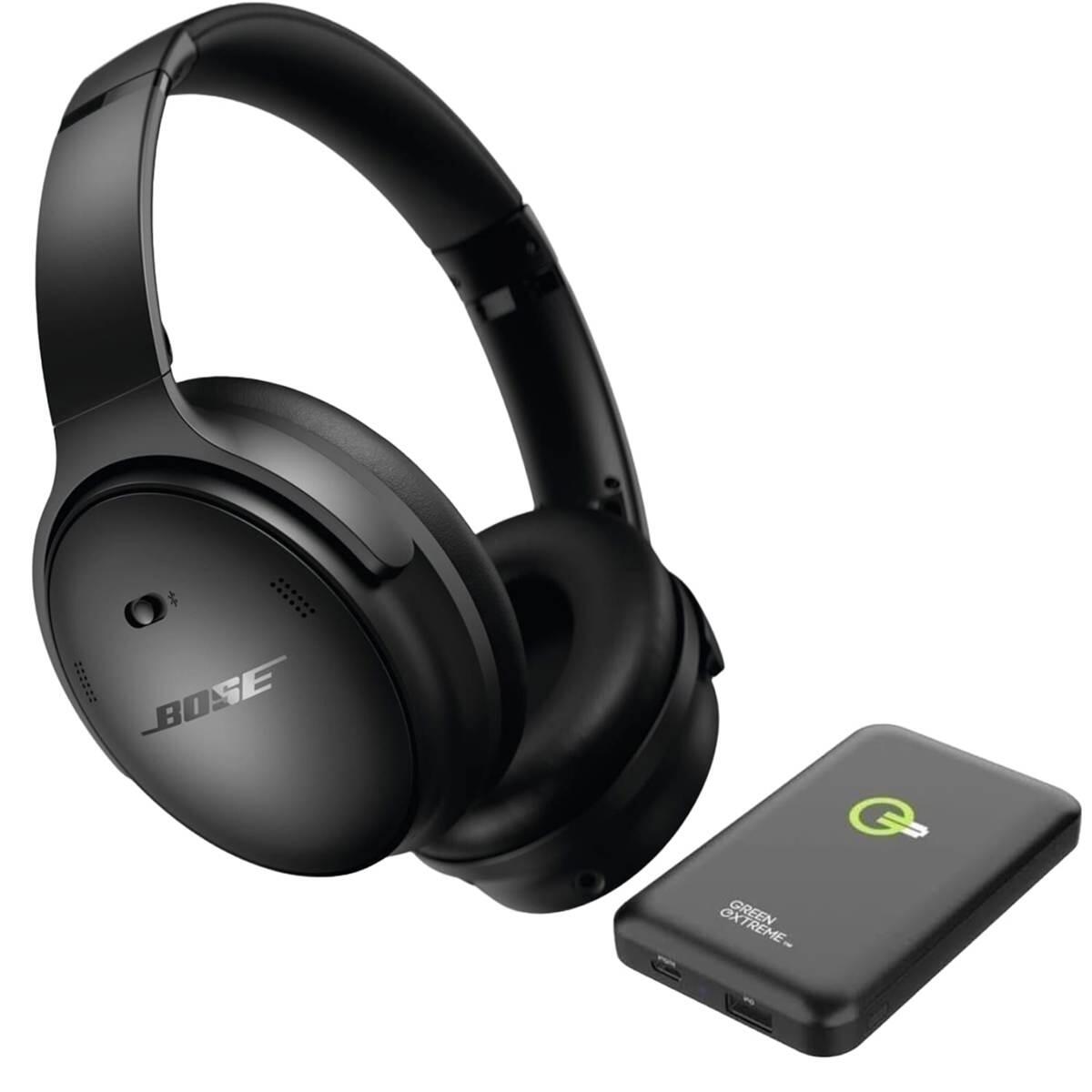 Bose QuietComfort Wireless Noise Cancelling Over-Ear Headphone Black, Power Bank-image