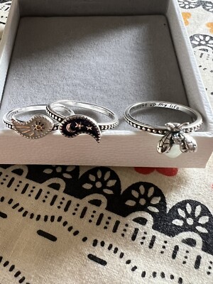 Pandora Ring Luminous Glow Sterling Silver Ring Bundle Pieces
