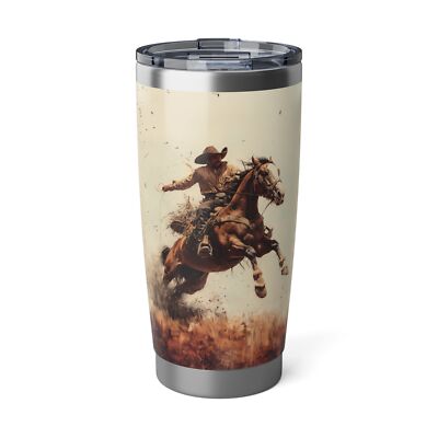 Cowboy Bucking Horse Tumbler, Gift for Texans, Western Mug, Rodeo Cup Wild West 