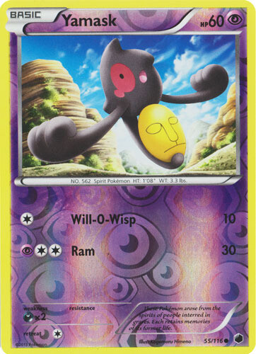 Pokemon 1x Yamask - 55/116 - Common - Reverse Holo Near Mint Plasma Freeze