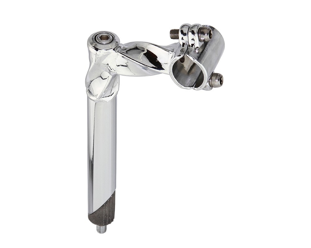 NEW! GENUINE VINTAGE ALL TWISTED LOWRIDER BICYCLE STEEL STEM (22.2MM) IN CHROME.
