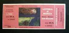 1981 Lotterielos Von MONZA Mit Losabschnitt