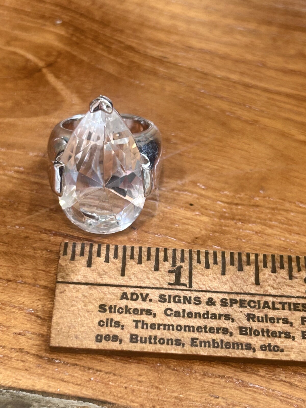 Statement Silver Cocktail Ring With Stunning Clea… - image 1