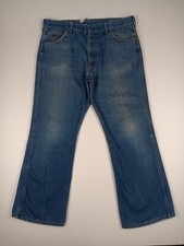 Vintage 1970s Sears Roebucks Denim Blue Jeans Size Tagged 38 X 30 Work Chore