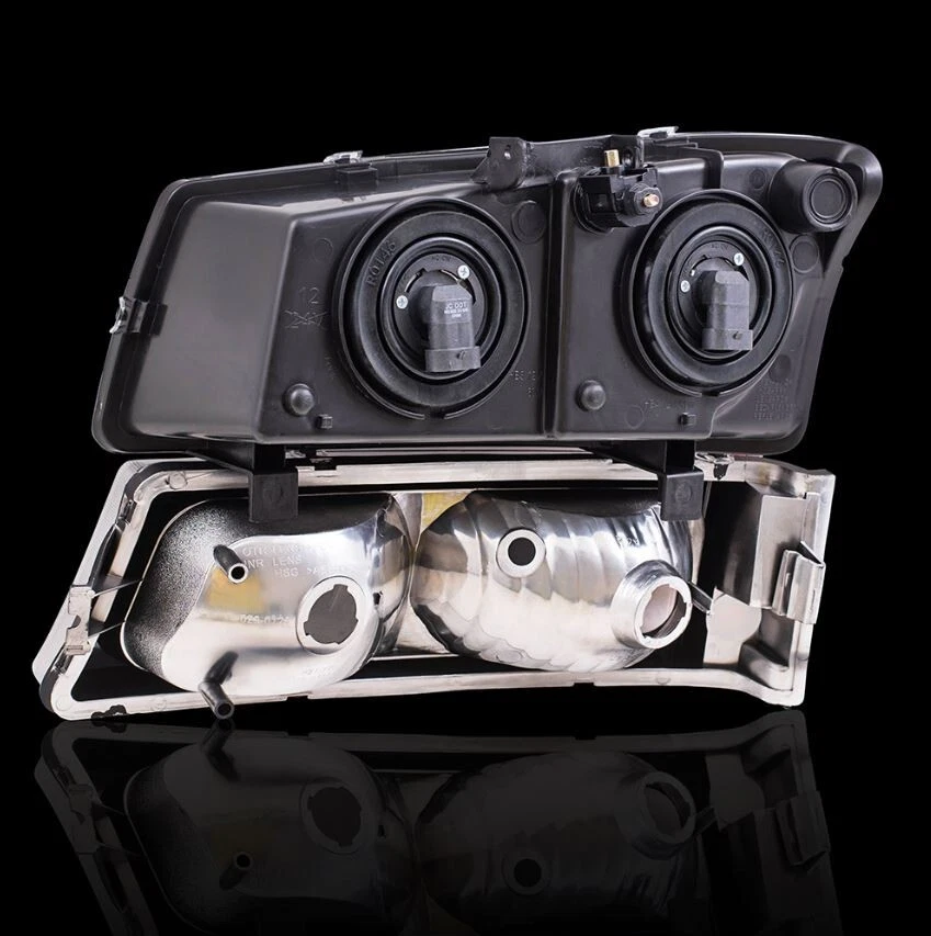 4 peças Conjunto de faróis e estacionamento/sinal para 2003-2006 Chevrolet Silverado 2500 HD - Imagem 4 de 4