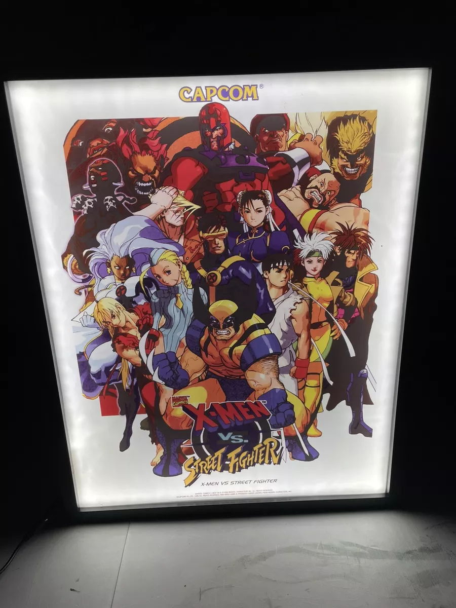 X-men Vs Street Fighter Backlit Sign Poster Wall Light Arcade CApcom Cps2 16x20