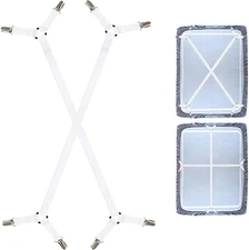 Consss Bed Sheet Straps, Adjustable Durable Bed Sheet Holder Straps with Metal 