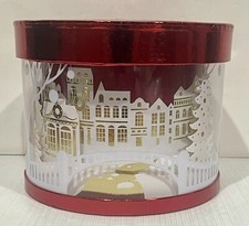 CHRISTMAS HOLIDAY COOKIES-CANDY RED BAKING STORAGE BOX- 8  ROUND X 6  TALL-USED
