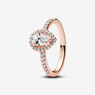 PANDORA Schmuck Damen Silberring Funkelnde Birne mit Heiligenschein 192835C01