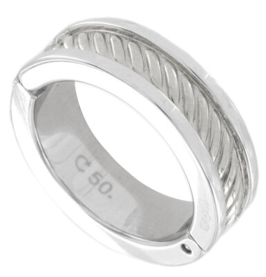 Ladies Rochet Ring Size 5.5 Stainless Steel Cable Design