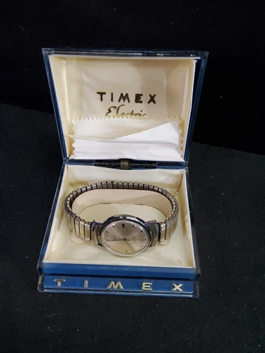 Vintage 1966 Timex West Germany Backset Electric Mens Watch New Battery With Box