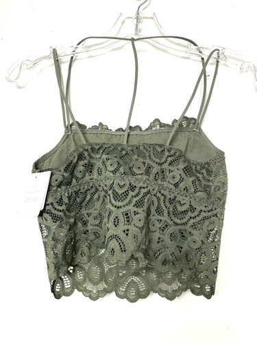 Tranquil & True Lace Bralette Bra Size S Women's Green Double Strap Padded - Picture 2 of 15