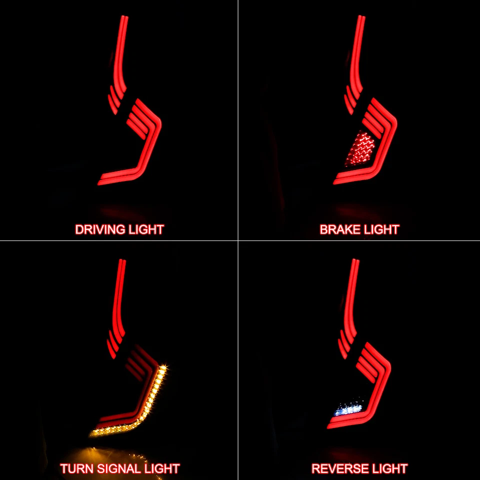 LED SEQUENTIAL TAIL LIGHTS FOR 2014-2019 HONDA FIT JAZZ REAR LAMPS SMOKED Foto 3 de 4