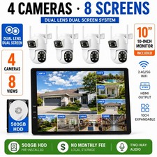 Zestaw kamer monitorujących 4MP Zewnętrzna sieć Wi-Fi z monitorem 10'' NVR 4X Kamery 500GB HDD