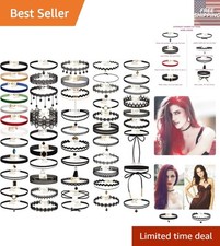 Charming 52 PCS Choker Necklace Set with Adjustable Design - Perfect Gift Idea