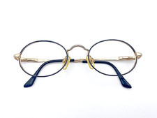 NOS Vintage Deadstock Brooks Brothers 1990s Gold Metal Black Oval Eyeglasses